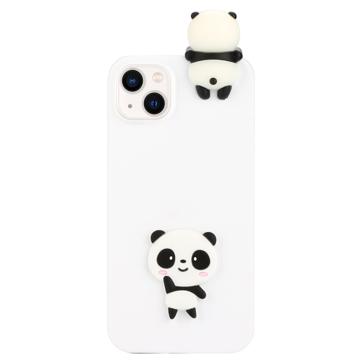 3D Cartoon iPhone 14 Plus TPU Pouzdro - Bílá Panda