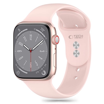 Apple Watch Series 10/9/8/7/6/SE Tech-Protect Silicone Strap - 40mm/41mm/42mm - Light Pink