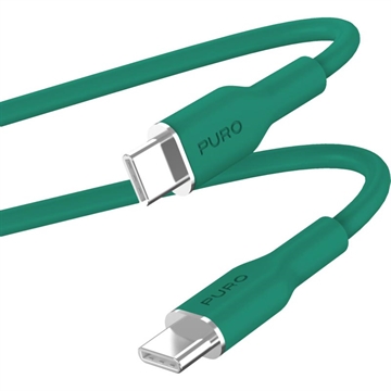 Puro Icon Soft USB-C / USB-C kabel - 1,5 m - tmavě zelený