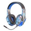 SY-T830 Kabelová / bezdrátová sluchátka přes uši s LED světlem Bluetooth Dual Mode Low Latency E-sports Gaming Headphone - modrá