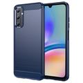 Samsung Galaxy A05s Pouzdro z Kartáčovaného TPU - Uhlíkové Vlákno - Modrý