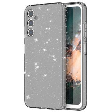 Stylish Glitter Série Samsung Galaxy A05s TPU Pouzdro - Průhledná černá