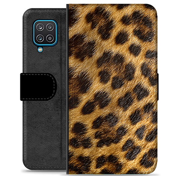 Prémiové peněženkové pouzdro Samsung Galaxie A12 - Leopard