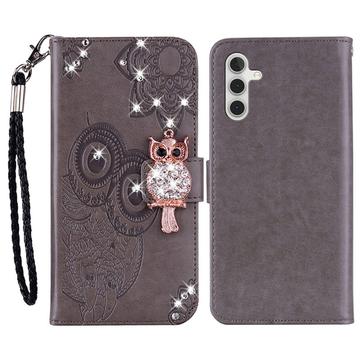 Samsung Galaxy A15 Owl Rhinestone Wallet Case