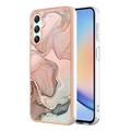 Samsung Galaxy A25 Marble Pattern Electroplated IMD TPU Case - Pink