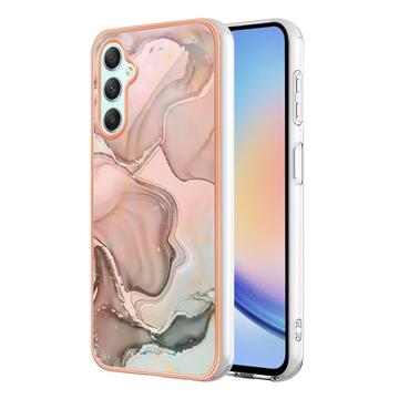 Samsung Galaxy A25 Marble Pattern Electroplated IMD TPU Case - Pink