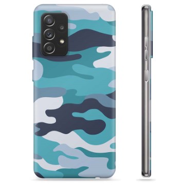 Pouzdro TPU Samsung Galaxie A52 5G, Galaxie A52s - Blue Camouflage