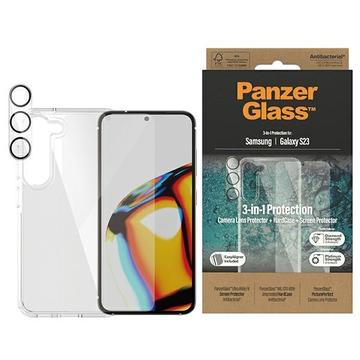 Ochranný balíček 3 v 1 pro Samsung Galaxy S23 5G PanzerGlass – Průhledný