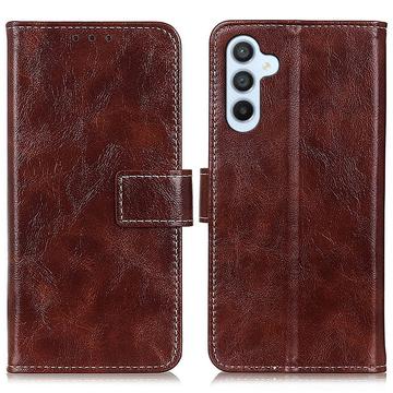 Samsung Galaxy S24 FE Wallet Case with Magnetic Closure - Brown