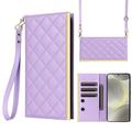 Samsung Galaxy S24 Luxury Quilted Wallet Case - Purple