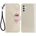 Samsung Galaxy S24 Owl Rhinestone Wallet Case