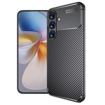 Samsung Galaxy S25 Beetle Uhlíkové Vlákno TPU Pouzdro - Černé