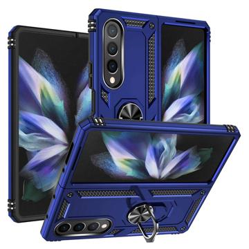 Samsung Galaxy Z Fold4 Hybridní Pouzdro s Kovovým Stonkem - Modrý