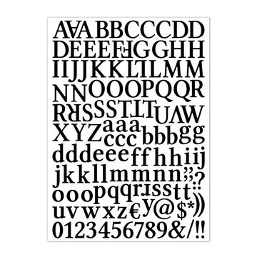 Self-Adhesive Sticker Sheet with Letters, House Number & Special Characters