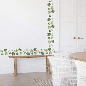 Self-adhesive Green Leaves & Leaf Vine Wall Sticker - 16x60cm