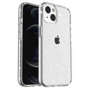 Stylové hybridní pouzdro řady Glitter pro iPhone 15 – Bílý