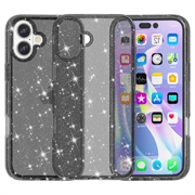 Stylové hybridní pouzdro řady Glitter pro iPhone 16 Plus - Černá