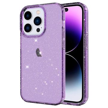 Stylish Glitter Série iPhone 14 Pro TPU Pouzdro - Nachový