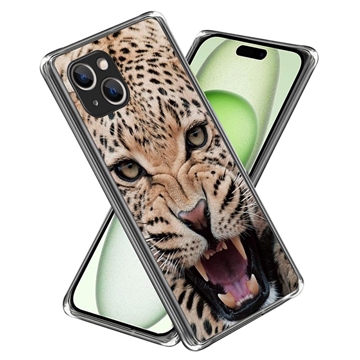 iPhone 15 Stylové Pouzdro Ultra-Slim TPU - Leopard