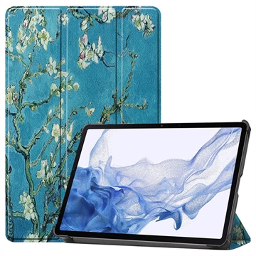 Pouzdro Smart Folio pro Samsung Galaxy Tab S9 řady Tri-Fold – Bílé květy