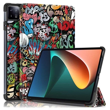 Xiaomi Pad 6/Pad 6 Pro Smart Folio Pouzdro Série Tri-Fold - Graffiti