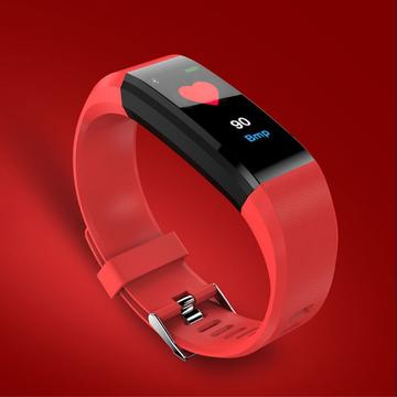 Waterproof Fitness Tracker 115 Plus - Step Counter, Heart Rate - Red