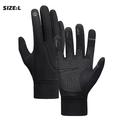 Waterproof Winter Gloves for Cycling and Running / Gloves with Touch - Large - Black