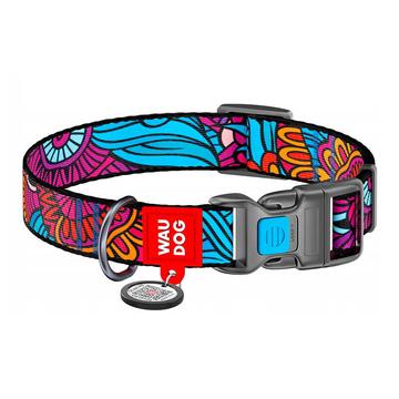 Waudog Nylon Dog Collar with QR Code - Size S - Summer