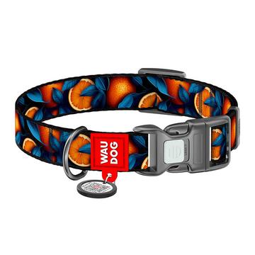 Waudog Nylon Dog Collar with QR Code - Size XL - Oranges