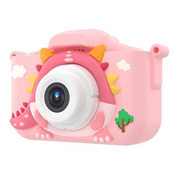 X12S Cute Dragon Kids Camera with 32GB Memory Card - Pink