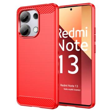 Xiaomi Redmi Note 13 4G Pouzdro z Kartáčovaného TPU - Uhlíkové Vlákno