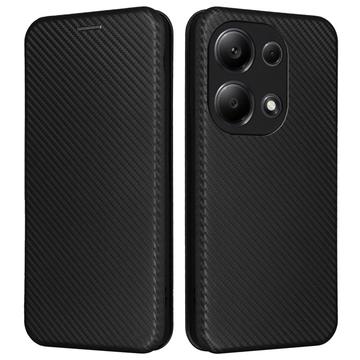 Xiaomi Redmi Note 13 Pro 4G/Poco M6 Pro Flip Pouzdro - Uhlíkové Vlákno - Černá