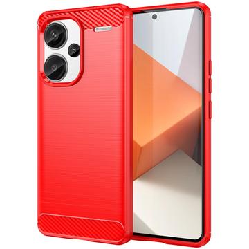 Xiaomi Redmi Note 13 Pro+ Pouzdro z Kartáčovaného TPU - Uhlíkové Vlákno