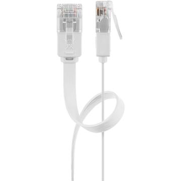 Goobay Plochý Síťový Kabel RJ45 U/UTP CAT 6 - 0.5m - Bílý