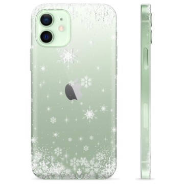 Pouzdro TPU iPhone 12 - Sněhové vločky