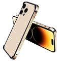 iPhone 14 Pro Kovový Nárazník se Zvýšenými Hranami - Gold