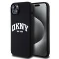iPhone 15 Plus DKNY Liquid Silicone Arch Logo Case - MagSafe Compatible - Black