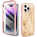 iPhone 15 Pro Max Ahastyle WE13 360 Protection Hybrid Case - Gold Marble