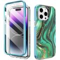 iPhone 15 Pro Max Ahastyle WE13 360 Protection Hybrid Case - Green Marble