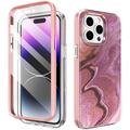 iPhone 15 Pro Max Ahastyle WE13 360 Protection Hybrid Case - Purple Marble