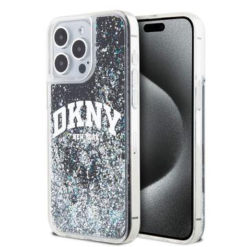 iPhone 15 Pro Max DKNY Liquid Glitter Arch Logo Case - Black