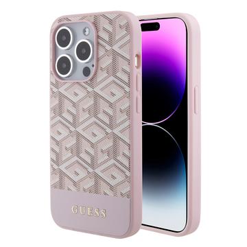 Pouzdro Guess G Cube Mag pro iPhone 15 Pro Max - růžové