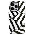 iPhone 15 Pro Max Stripes Detachable 2-in-1 Hybrid Case - Black / White