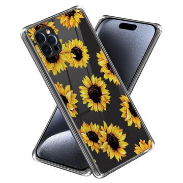 iPhone 15 Pro Max Stylové Pouzdro Ultra-Slim TPU - Slunečnice