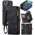 iPhone 16 Caseme 008 2-in-1 Multifunctional Wallet Case - Black