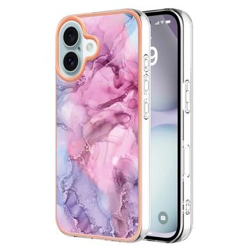 iPhone 16 Marble Pattern Electroplated IMD TPU Case