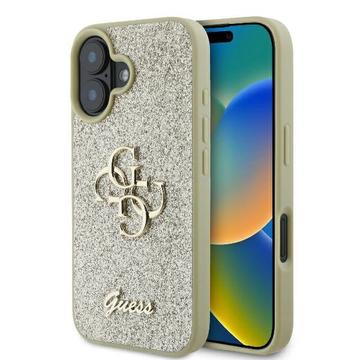 iPhone 16 Plus Guess Fixed Glitter 4G Metal Logo Case