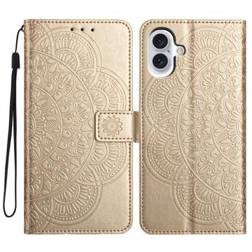 iPhone 16 Plus Série Mandala Peněženka - zlato