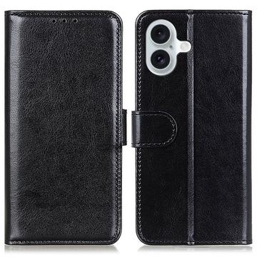 iPhone 16 Plus Wallet Case with Magnetic Closure - Black