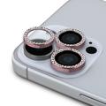 iPhone 16 Pro/16 Pro Max Guess Fixed Glitter Camera Lens Protector - Pink